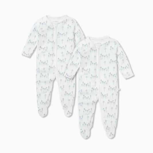 Forest Zip-Up Sleepsuit 2 Pack