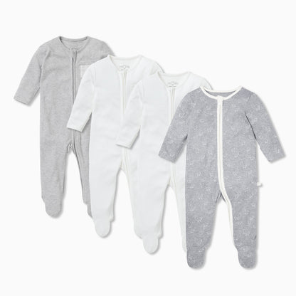 Fox Zip-Up Sleepsuit 4 Pack