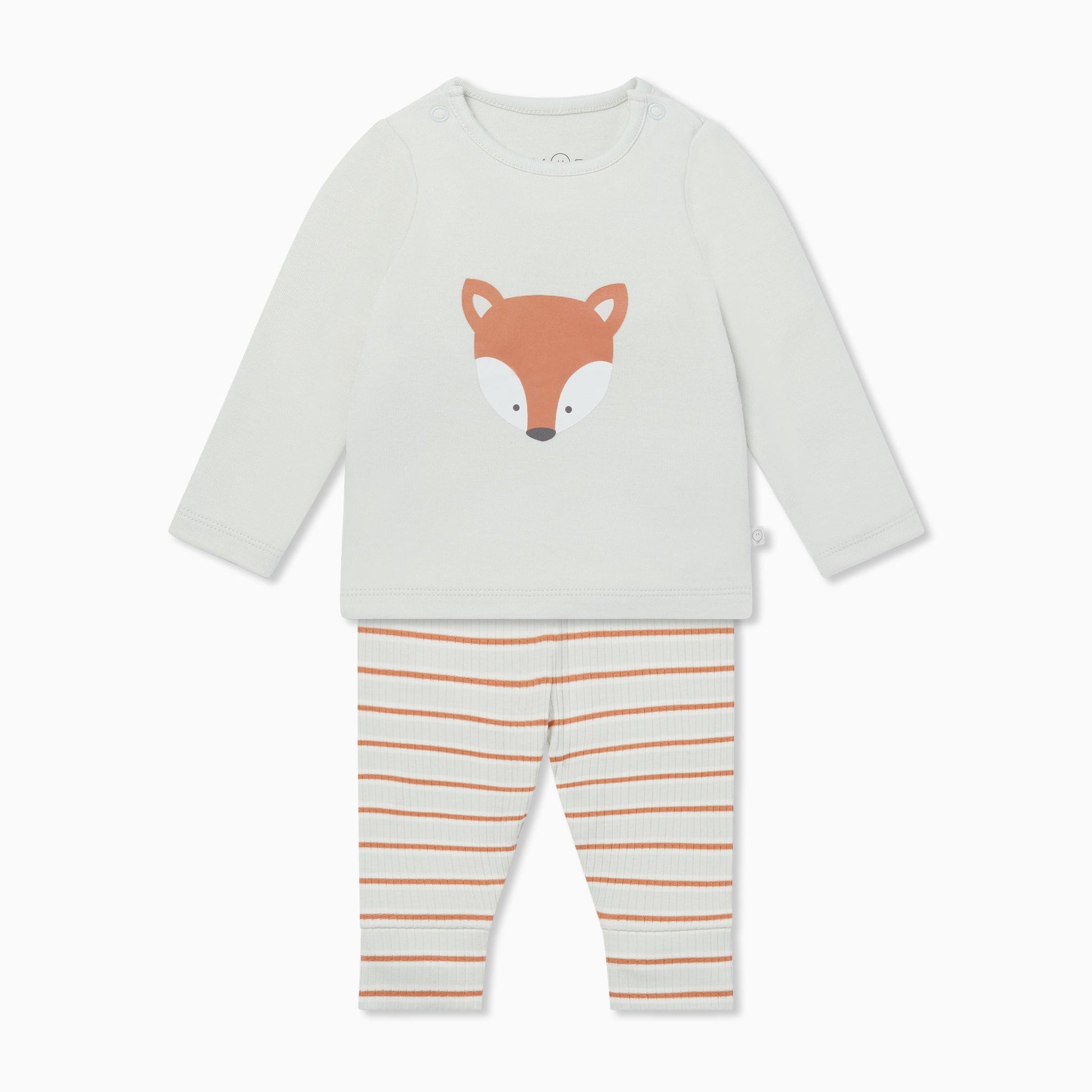 Fox T-Shirt & Striped Ribbed Leggings Outfit