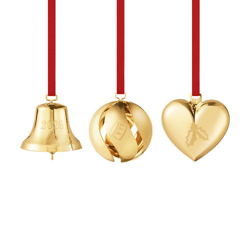 Georg Jensen 2026 Gold Ornament Set of 3