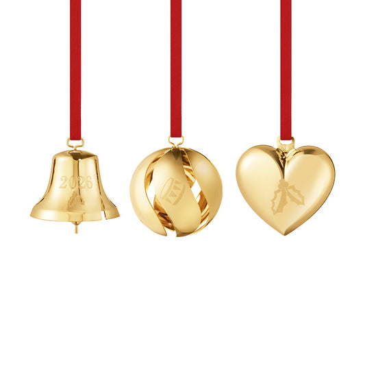 Georg Jensen 2026 Gold Ornament Set of 3