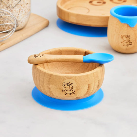 bamboo bamboo George Pig Suction Bowl & Spoon Set