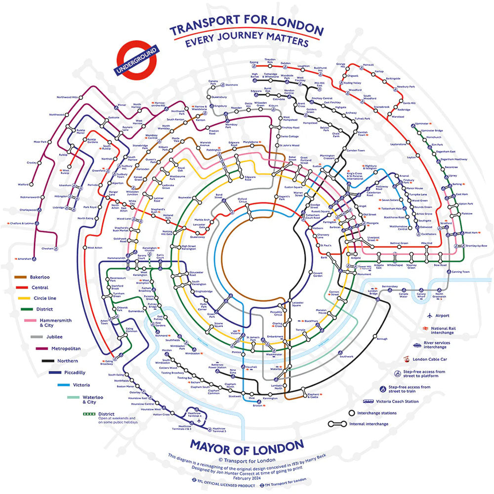 Gibsons TFL Circular Tube Map 500pc Puzzle