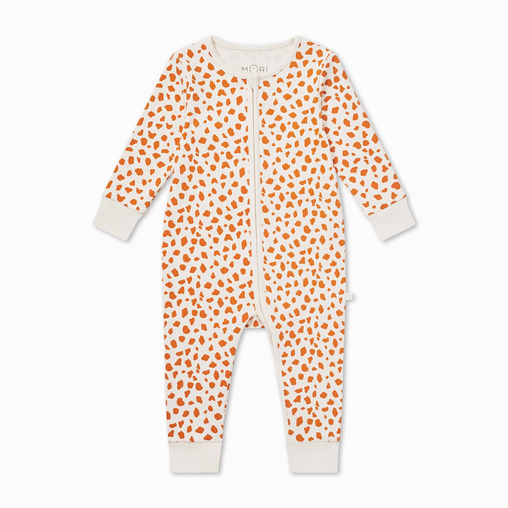 Giraffe Spot Ribbed Clever Zip Sleepsuit