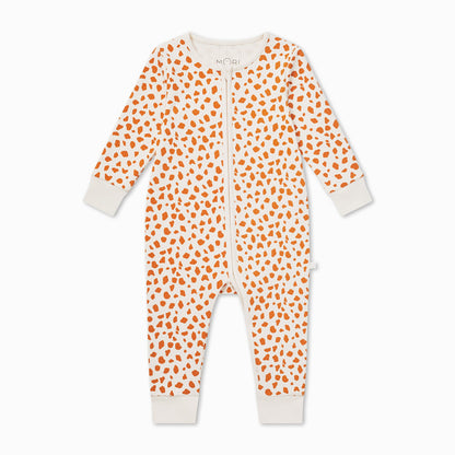 Giraffe Spot Ribbed Clever Zip Sleepsuit