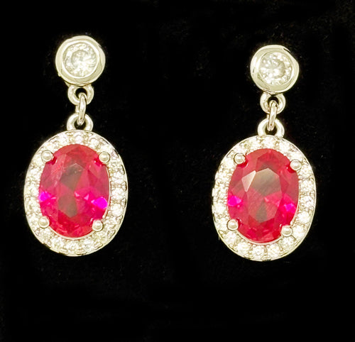 Goviers Ruby & Silver Earrings