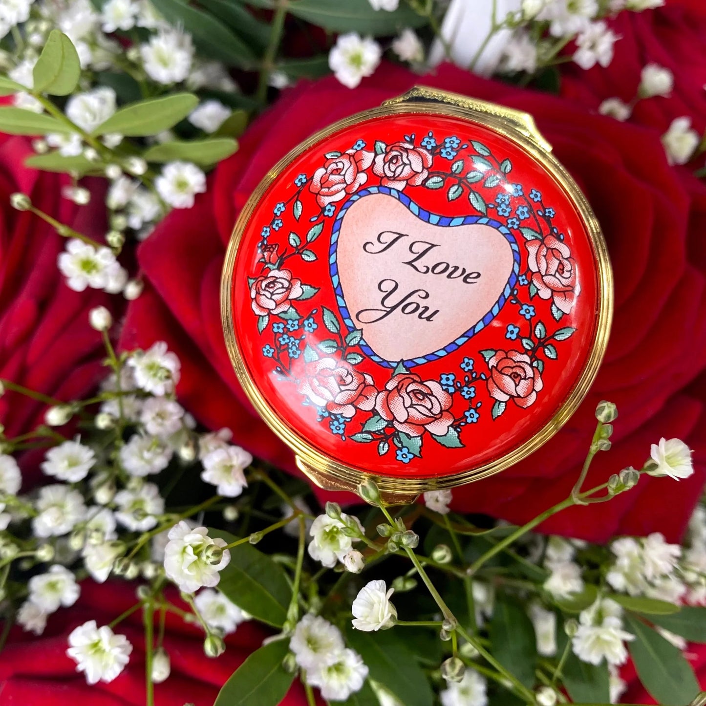 Halcyon Days I Love You Enamel Box