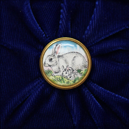 Halcyon Days Rabbit Family Miniature Enamel Box