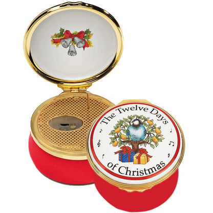Halcyon Days The Twelve Days of Christmas Musical Enamel Box