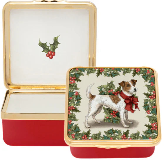 Halcyon Days Waiting For Christmas Enamel Box