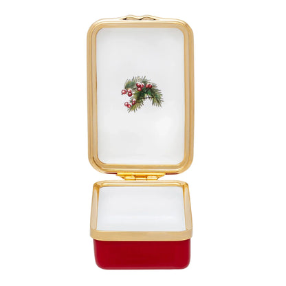 Halcyon Days Woodland Rabbit in the Snow Enamel Box