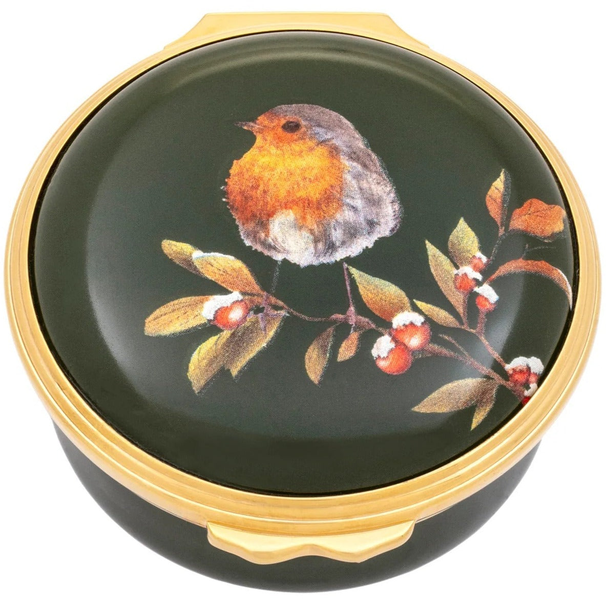 Halcyon Days Woodland Wildlife Robin Enamel Box