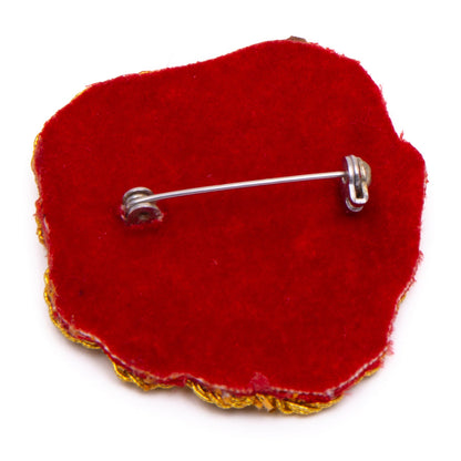 Handmade Poppy Brooch Pin - Stitched