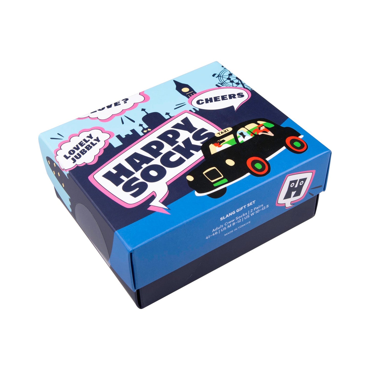 Happy Socks 2 Pack Slang Socks Gift Set - London Edition - 41-46