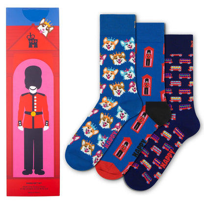 Happy Socks 3 Pack Guard Socks Gift Set - London Edition - 41-46