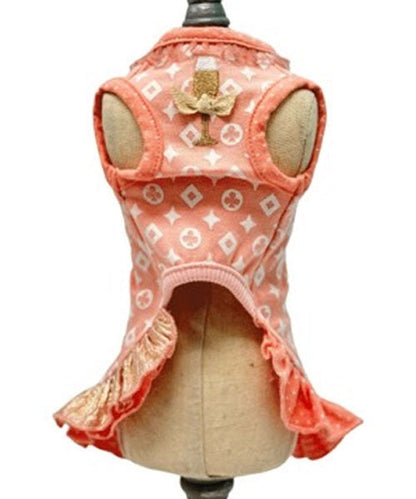 Furry Vuiton Champagne Peaches and Cream Bubbles Dress