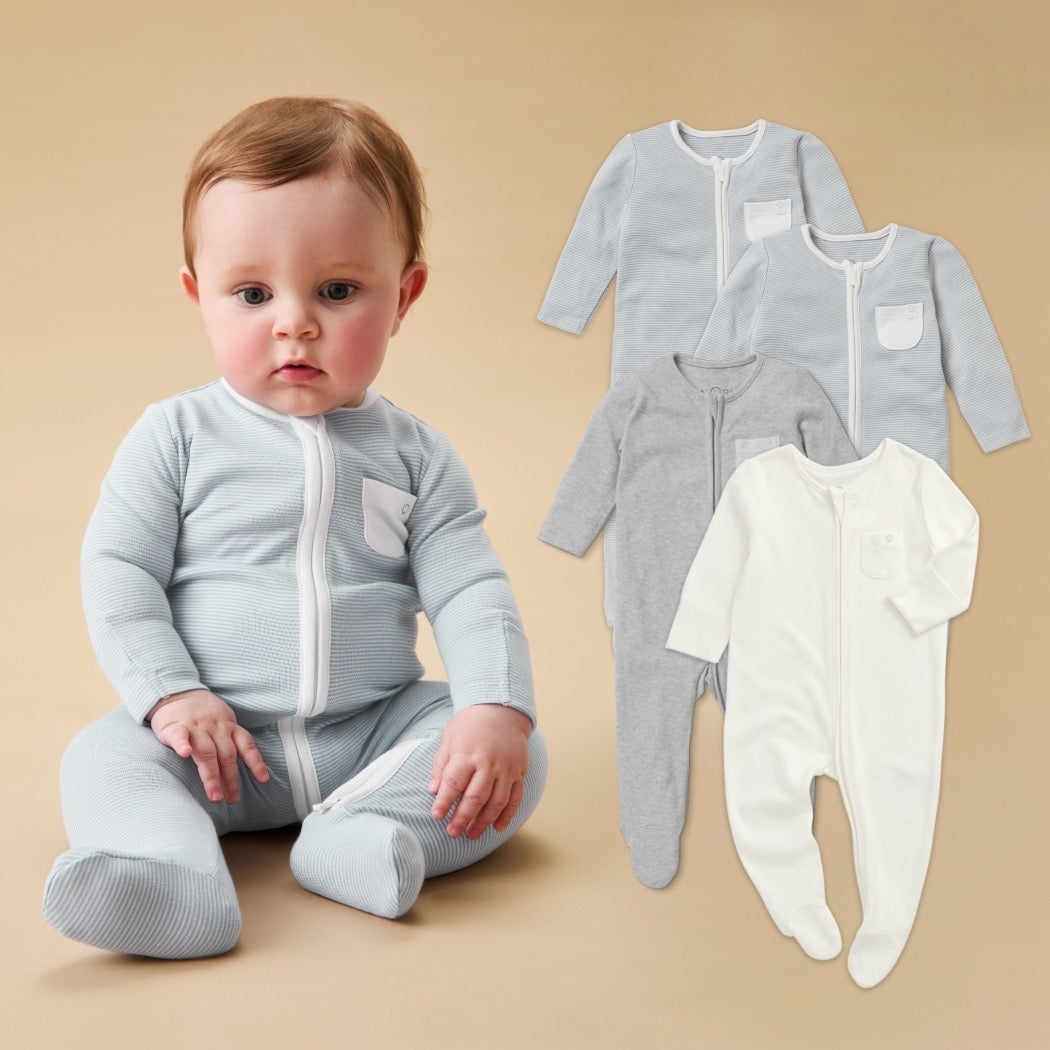 Clever Zip Sleepsuit 4 Pack