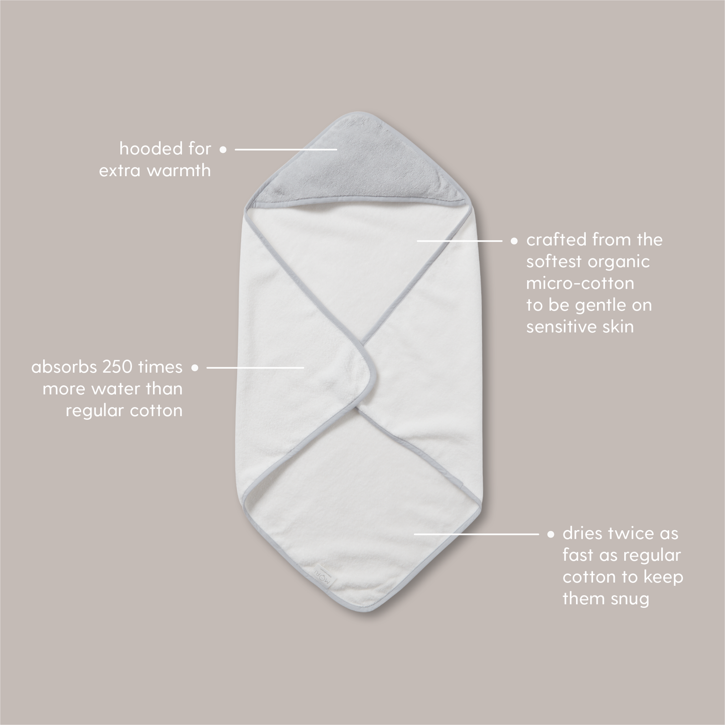 Baby Hooded Bath Towel - Blush