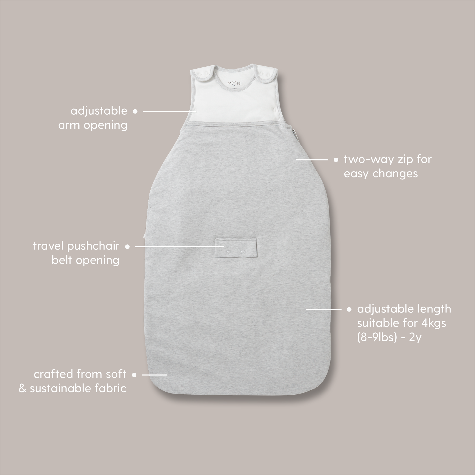 Clever Summer Sleeping Bag 0.5 TOG - Blue Stripe
