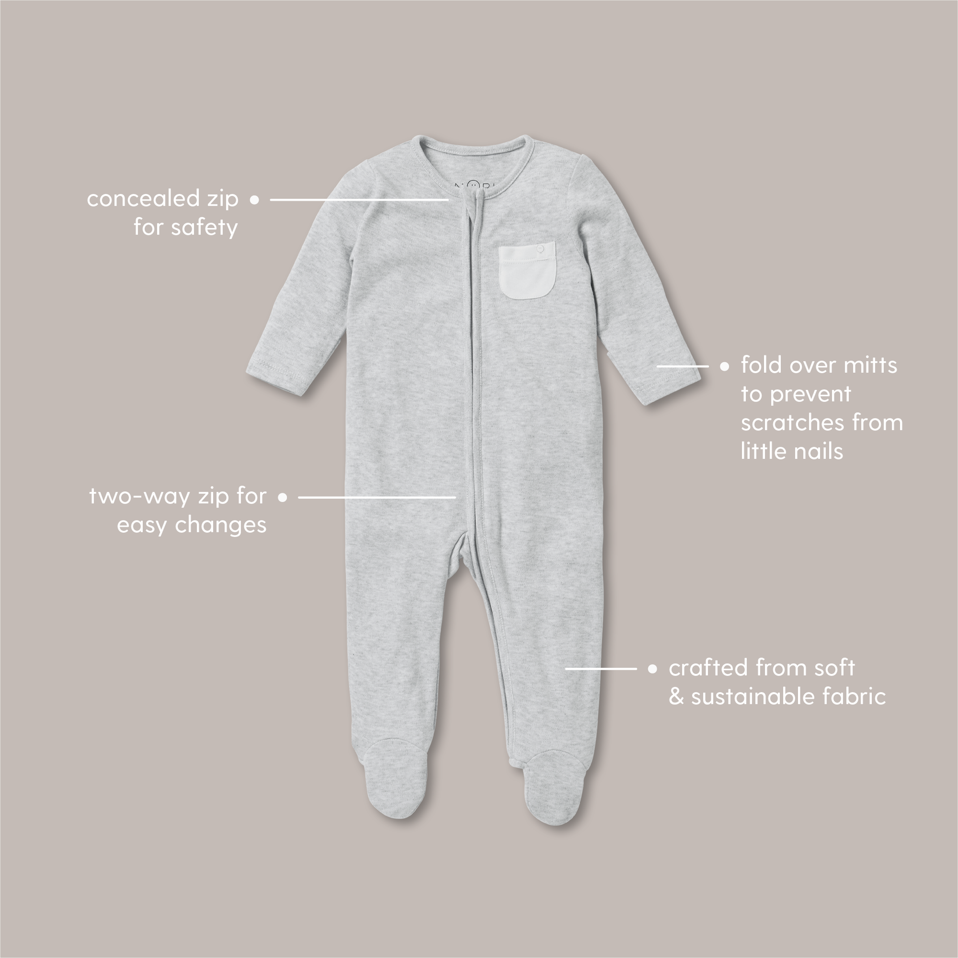 Botanical Clever Zip Sleepsuit 4 Pack