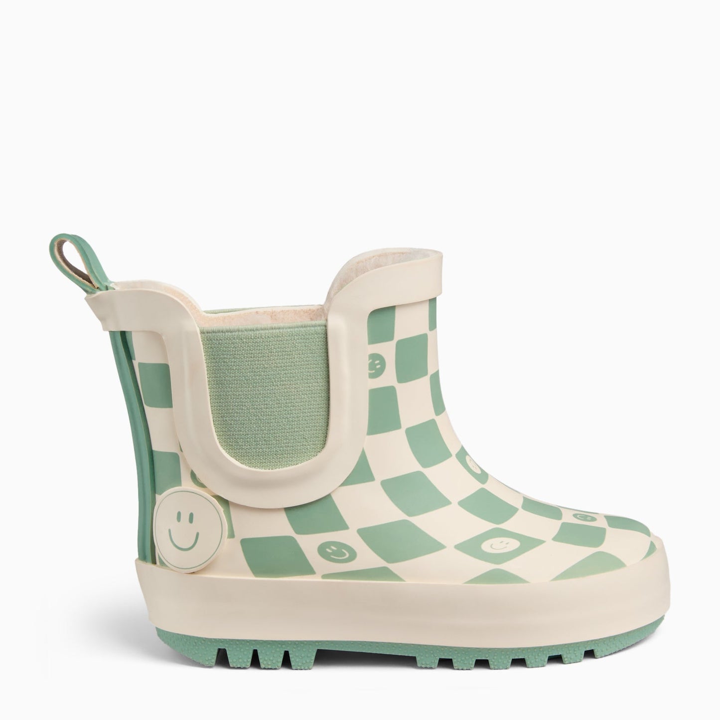 KIDLY by MORI Check Short Wellies - Sage