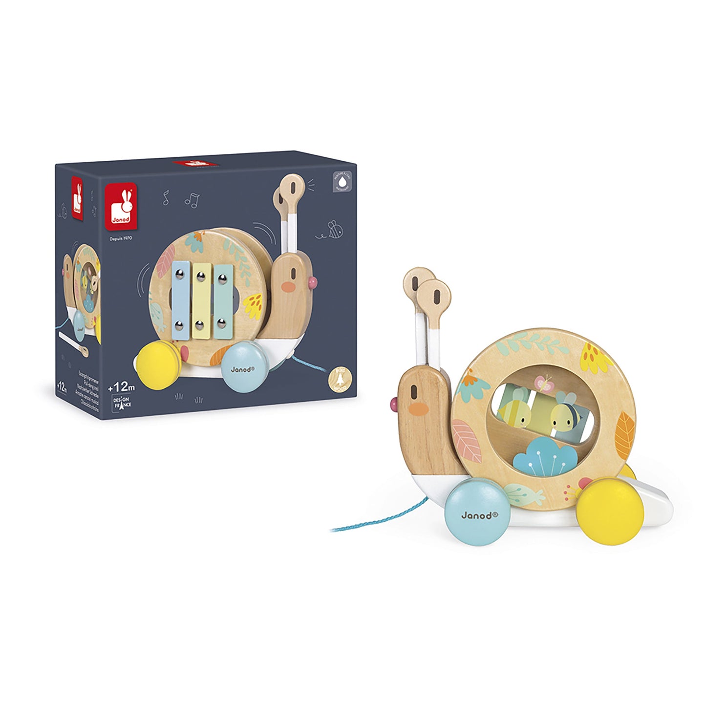 Janod Wooden Pure Pull-Along Snail