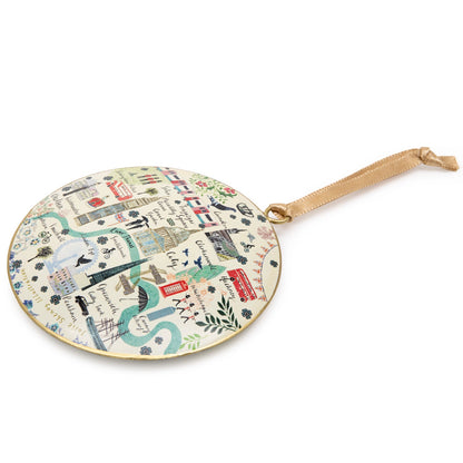 Josie Shenoy Map Of London Round Metal Christmas Decoration
