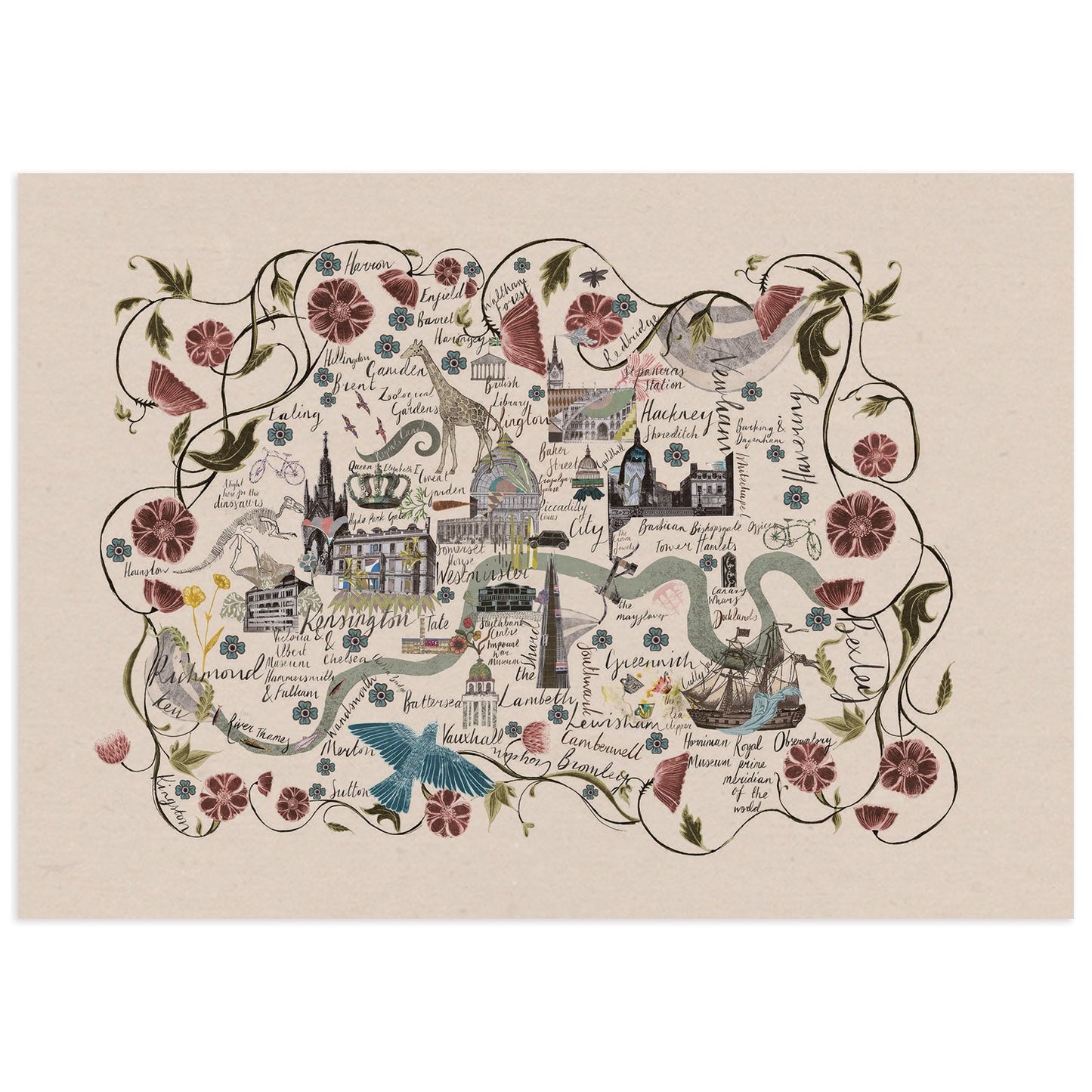 Josie Shenoy River Thames A4 Print