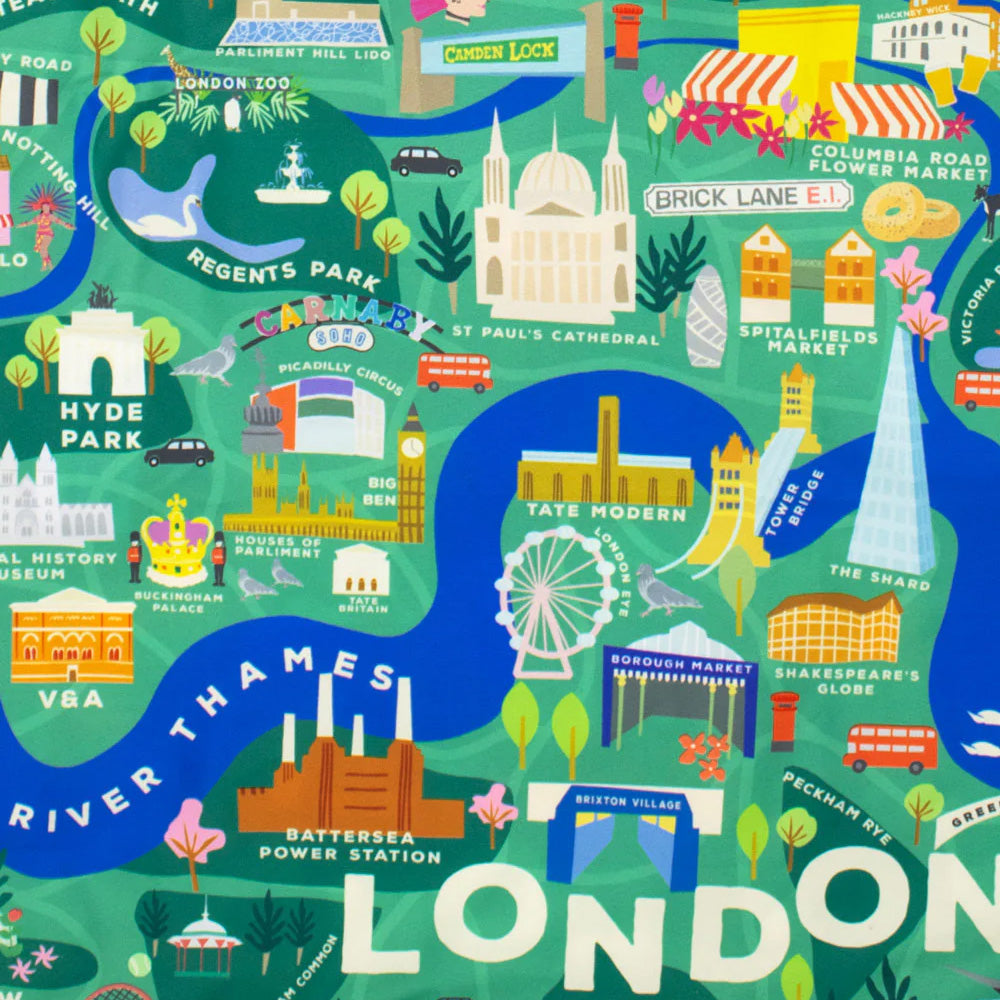 Kind Bag Reusable Foldaway Tote - London Map