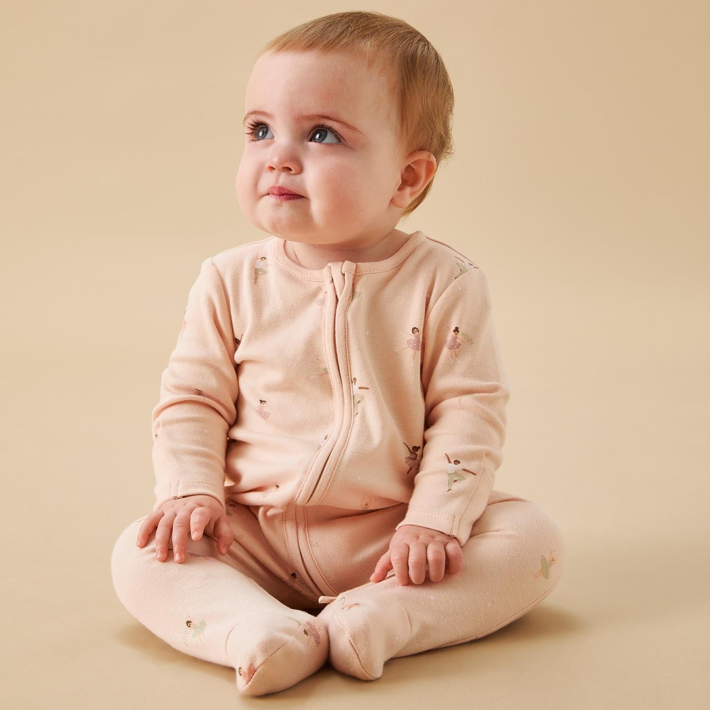 Ballerina & Ribbed Clever Zip Sleepsuit 3 Pack
