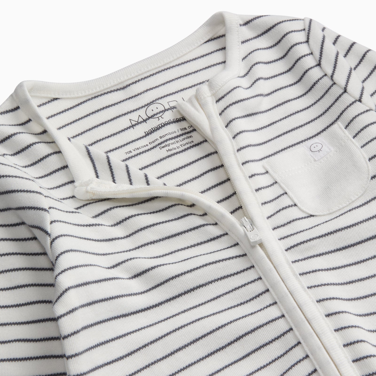 Clever Zip Sleepsuit - Grey Stripe