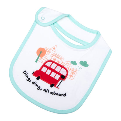 Little Red Bus All Aboard Baby Bib