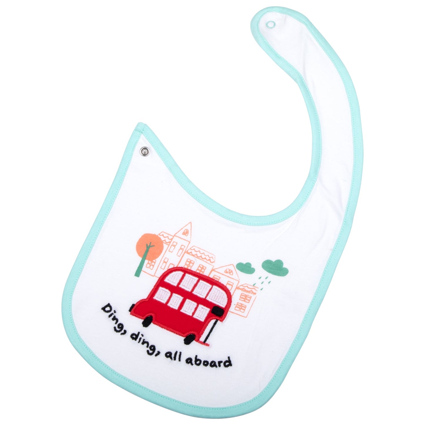 Little Red Bus All Aboard Baby Bib