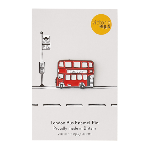 Victoria Eggs London Bus Enamel Pin Badge