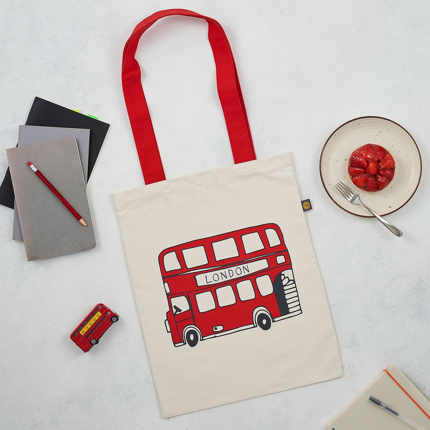 Victoria Eggs London Bus & Telephone Canvas Tote Bag