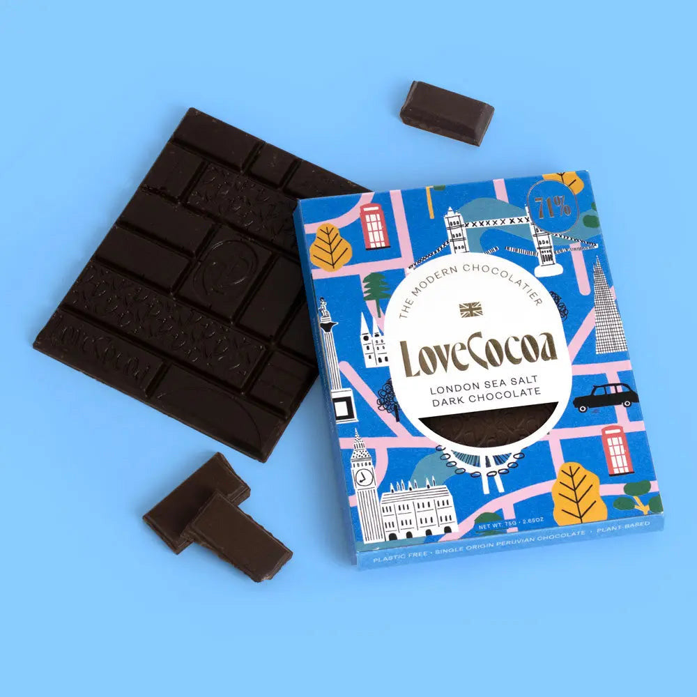 Love Cocoa Tower Bridge & Icons Sea Salt Dark Chocolate