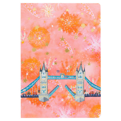 Lucy Loveheart Firework Bridge A5 Notebook