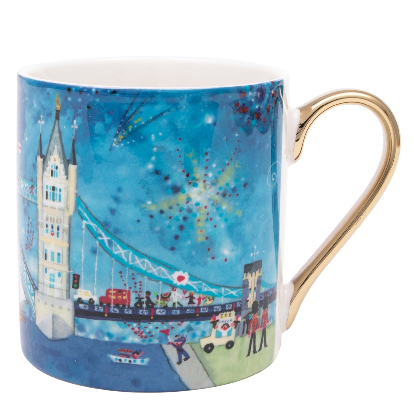 Lucy Loveheart The Wonder Bridge Gold Handled Mug