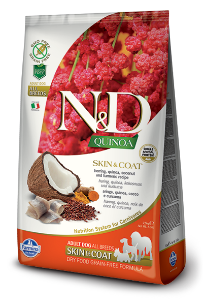 Farmina N&D Quinoa Skin and Coat Herring for Adults Dry Dog Food