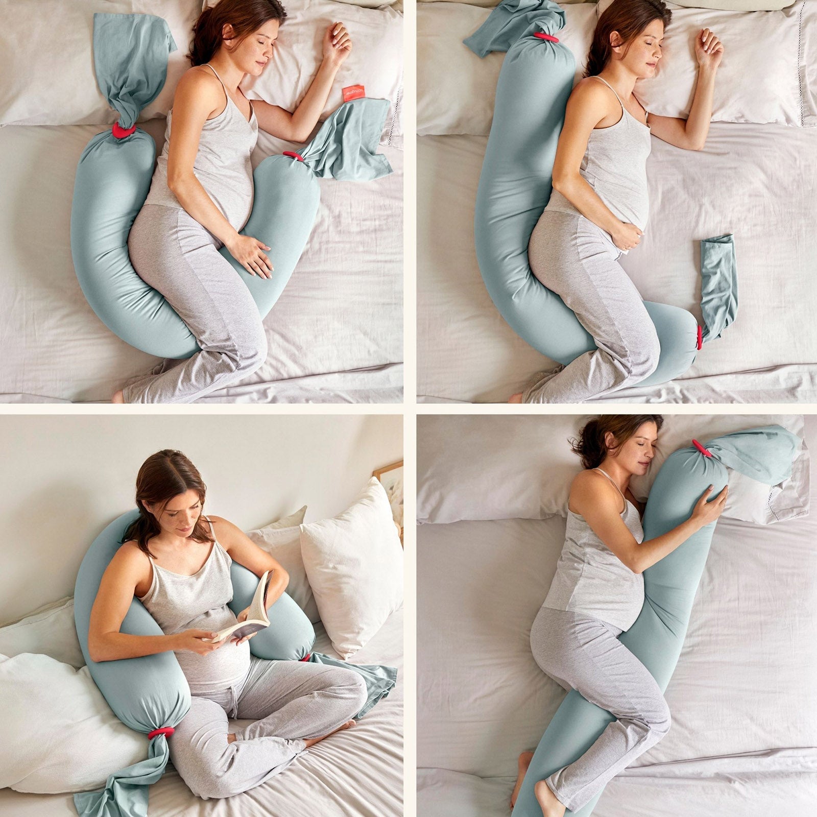 bbhugme Pregnancy Pillow - Eucalyptus & Coral