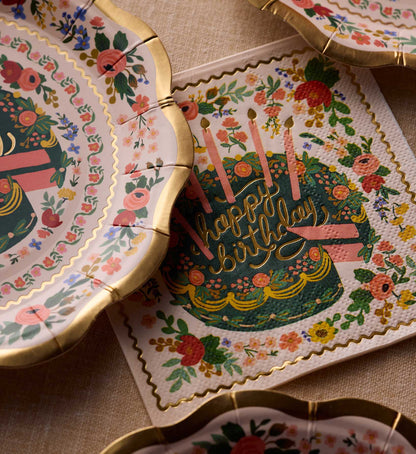 Paper Cocktail Napkins - Floral Cake