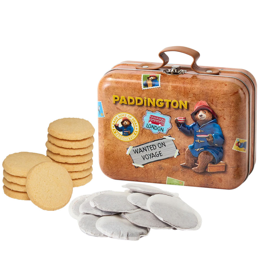 Paddington Bear Brown Suitcase Tea & Shortbread Biscuits