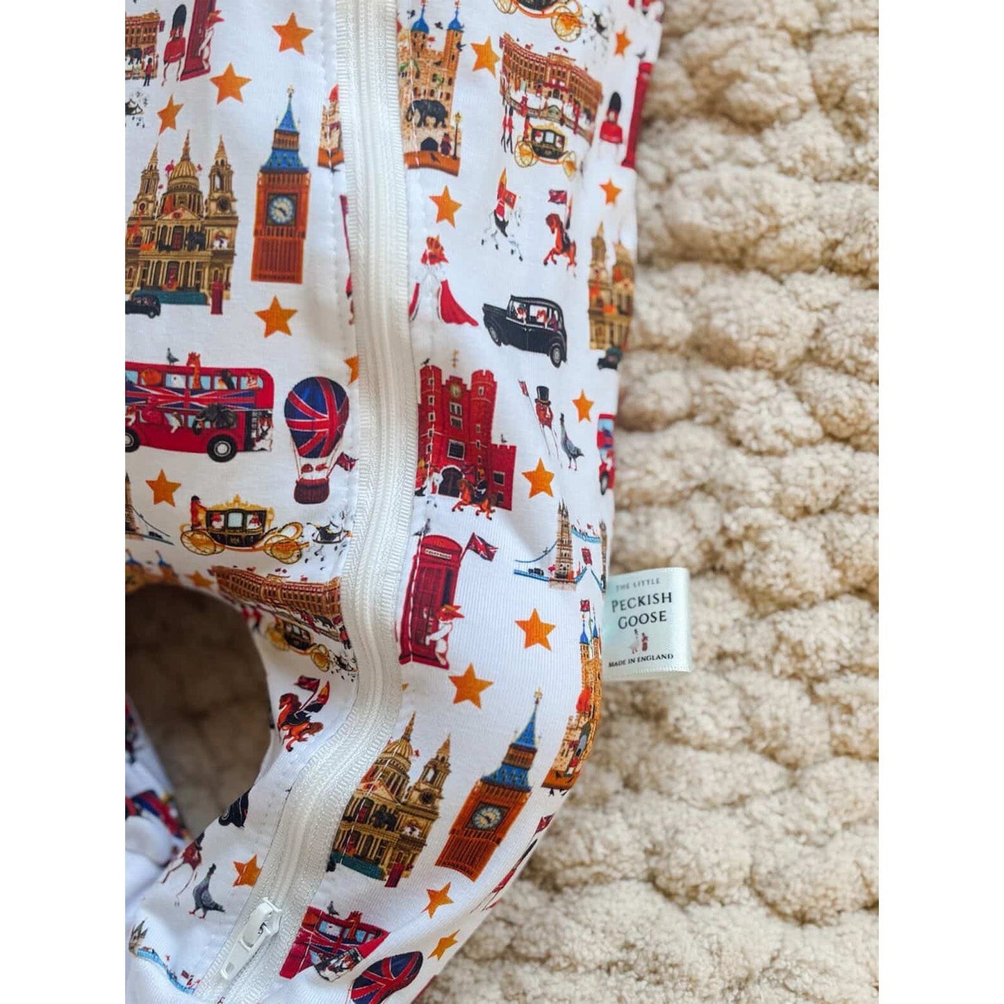 Peckish Goose London Organic Baby Sleepsuit