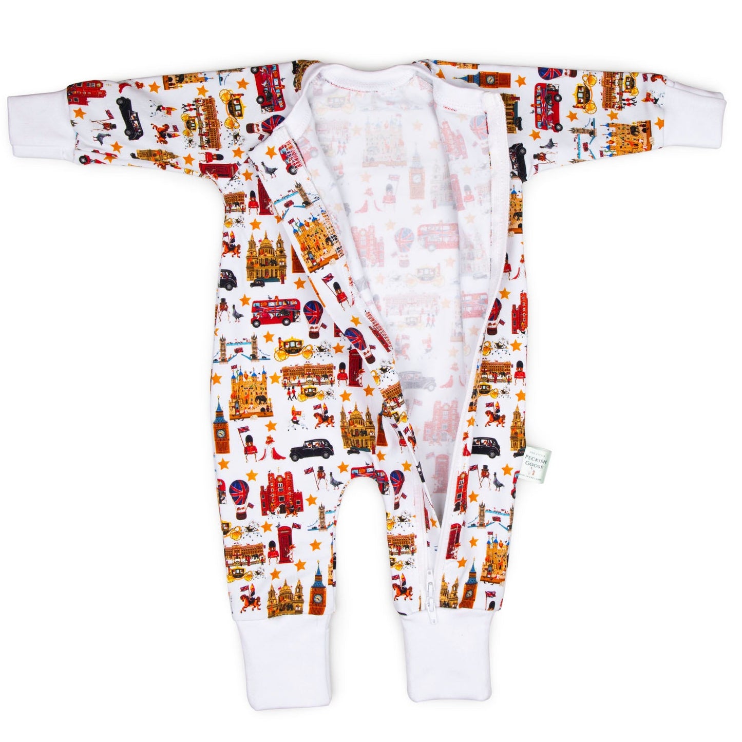 Peckish Goose London Organic Baby Sleepsuit