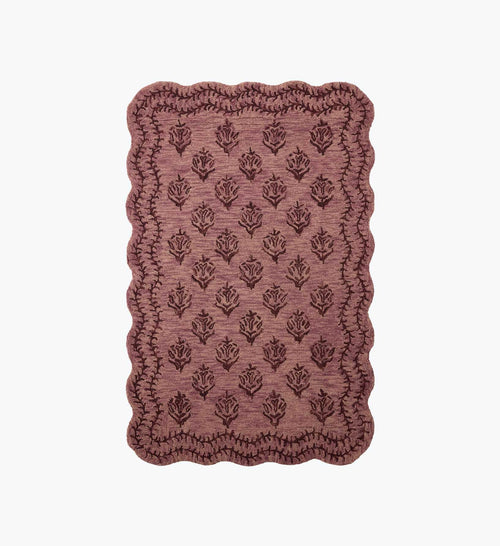 Lisette Wool Hooked Rug - Plum