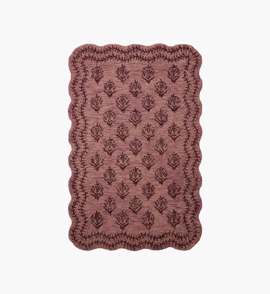 Lisette Wool Hooked Rug - Plum