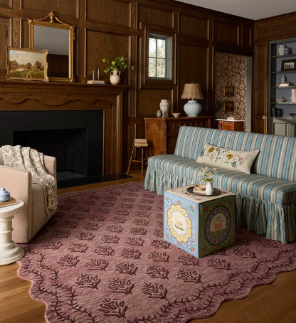 Lisette Wool Hooked Rug - Plum