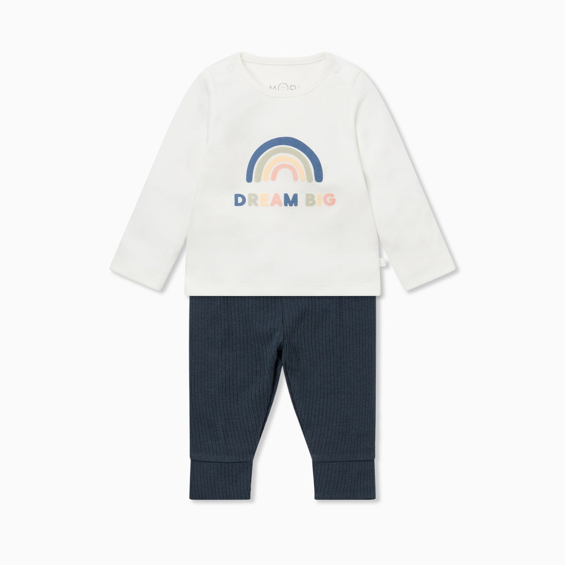 Dream Big Slogan Long Sleeve T-Shirt & Ribbed Leggings Outfit