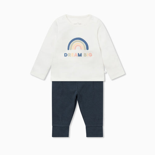 Dream Big Slogan Long Sleeve T-Shirt & Ribbed Leggings Outfit