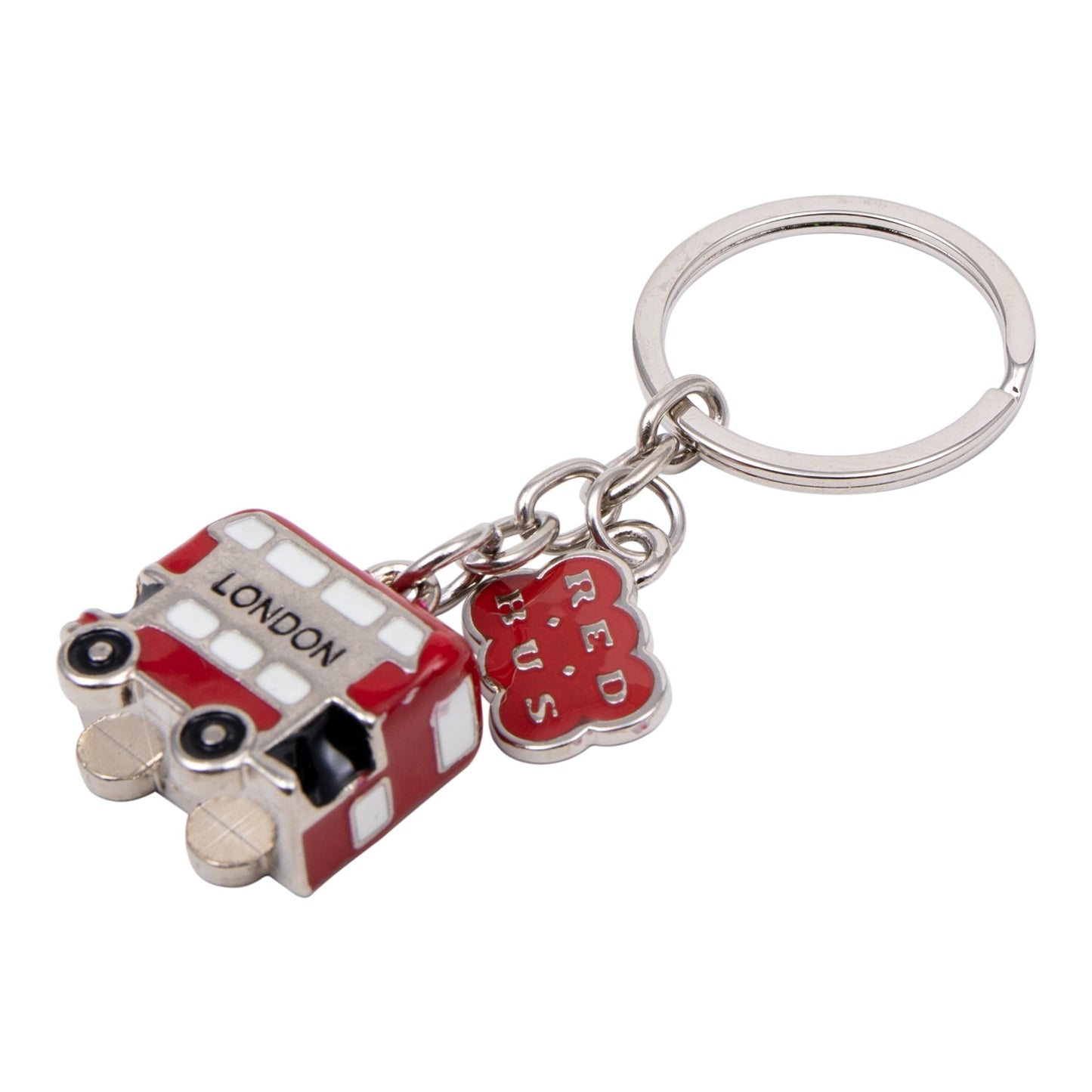 Red Bus Die Cast Charm Keyring